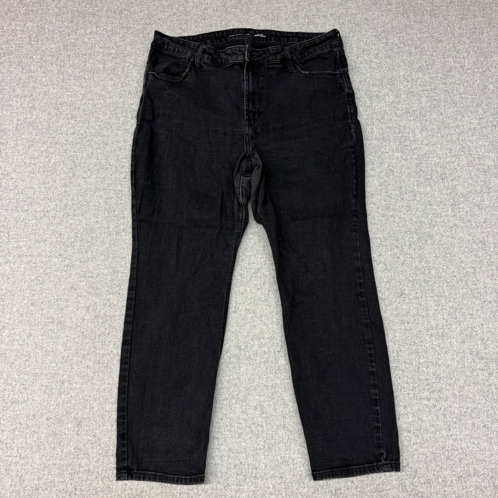 Old Navy Wow Straight Jeans 16 Short Black High Rise Stretch Denim 5-Pocket Pant